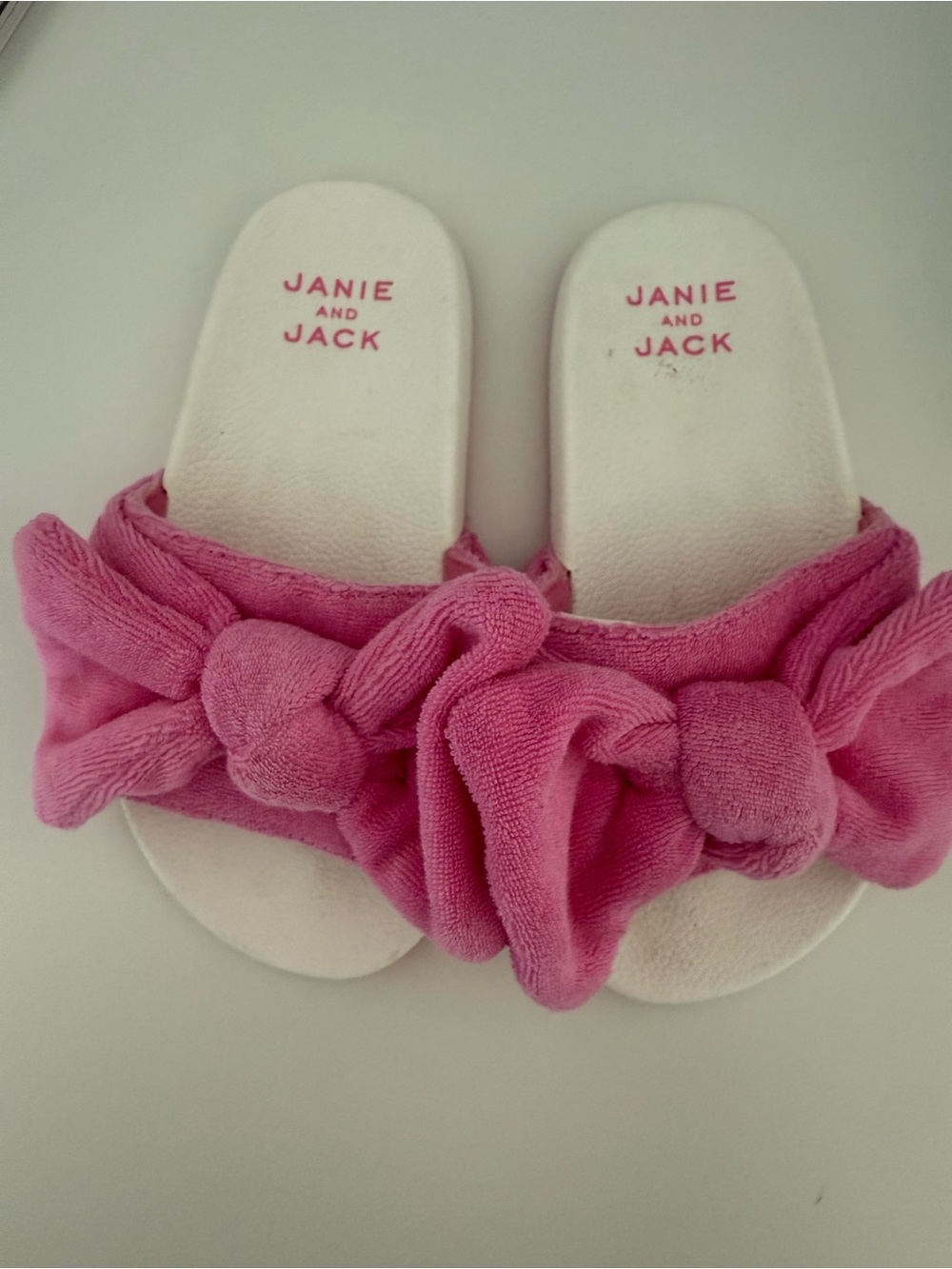 Janie and Jack Pink Knotted Slide Sandals